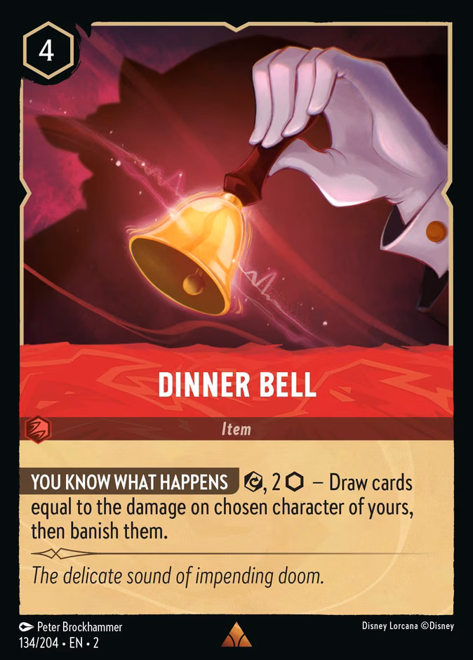 Dinner Bell Lorcana card (134/204, Rise of the Floodborn)