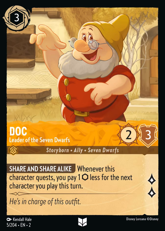 Doc - Leader of the Seven Dwarfs Lorcana card (5/204, Rise of the Floodborn)