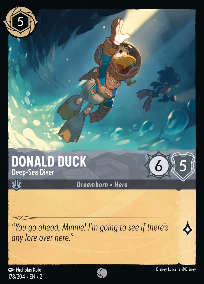 Donald Duck - Deep-Sea Diver Lorcana card (178/204, Rise of the Floodborn)