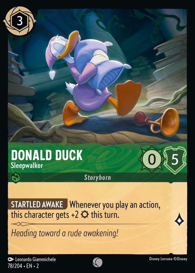 Donald Duck - Sleepwalker Lorcana card (78/204, Rise of the Floodborn)
