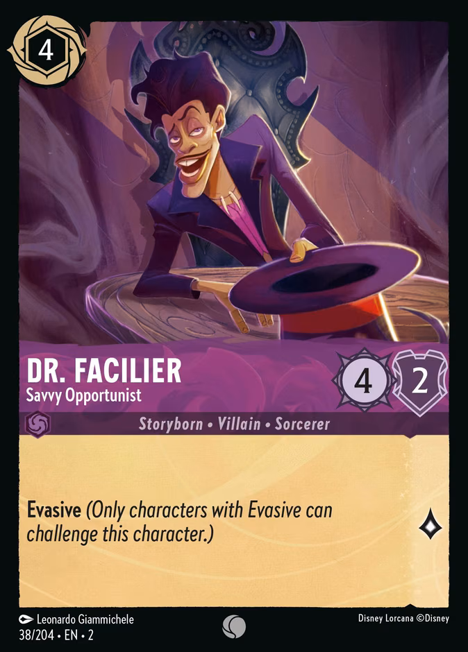 Dr. Facilier - Savvy Opportunist Lorcana card (38/204, Rise of the Floodborn)