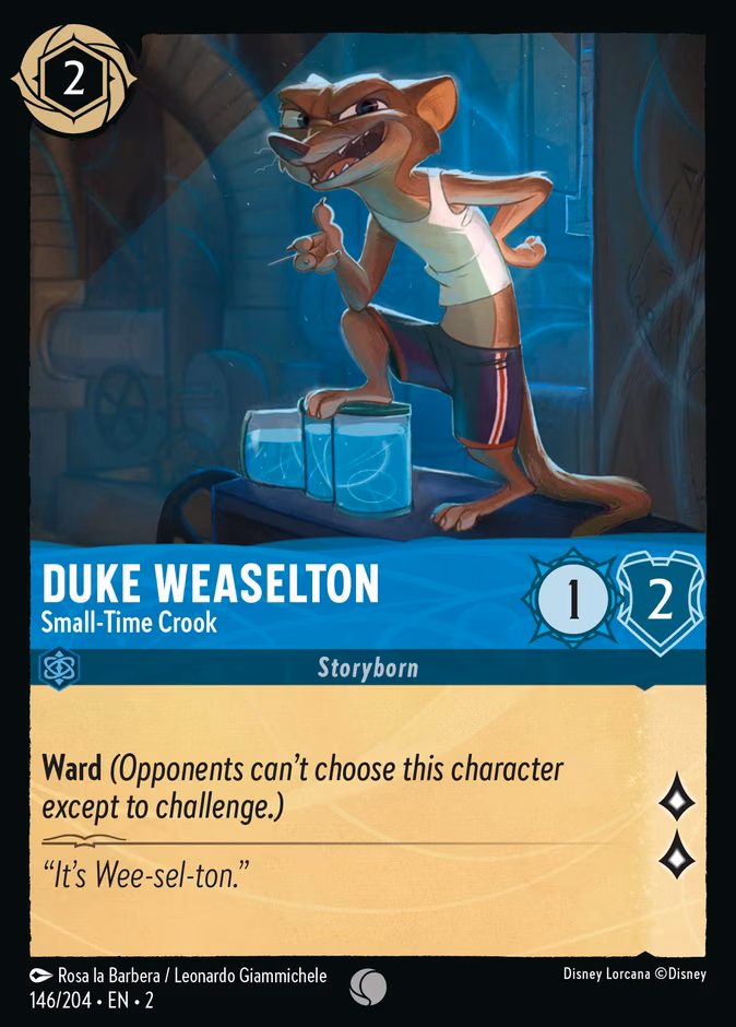 Duke Weaselton - Small-Time Crook Lorcana card (146/204, Rise of the Floodborn)