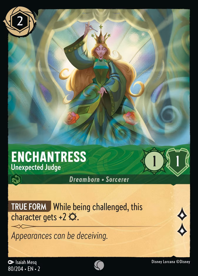 Enchantress - Unexpected Judge Lorcana card (80/204, Rise of the Floodborn)
