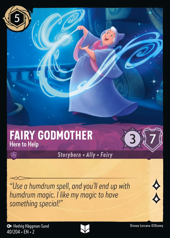 Fairy Godmother - Here to Help Lorcana card (40/204, Rise of the Floodborn)