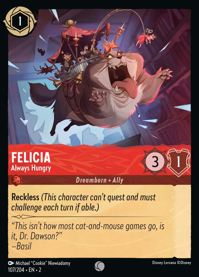 Felicia - Always Hungry Lorcana card (107/204, Rise of the Floodborn)