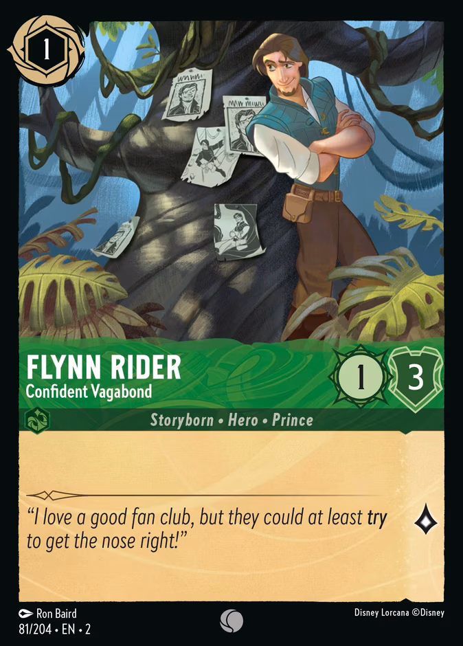 Flynn Rider - Confident Vagabond Lorcana card (81/204, Rise of the Floodborn)