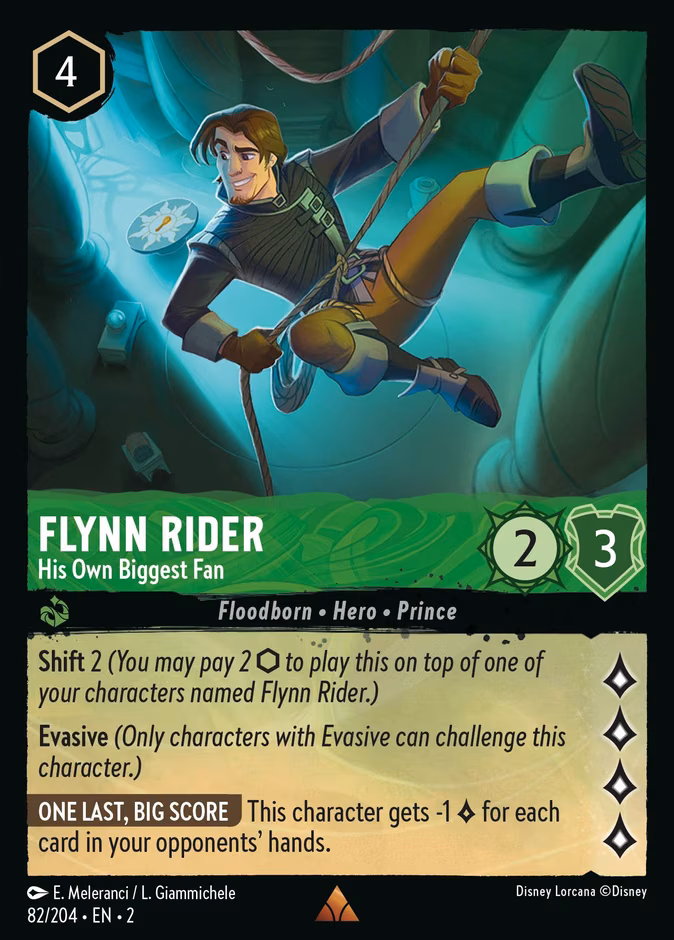 Flynn Rider - His Own Biggest Fan Lorcana card (82/204, Rise of the Floodborn)