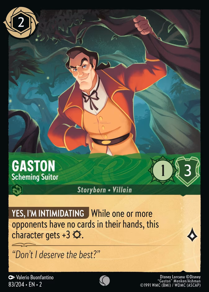 Gaston - Scheming Suitor Lorcana card (83/204, Rise of the Floodborn)