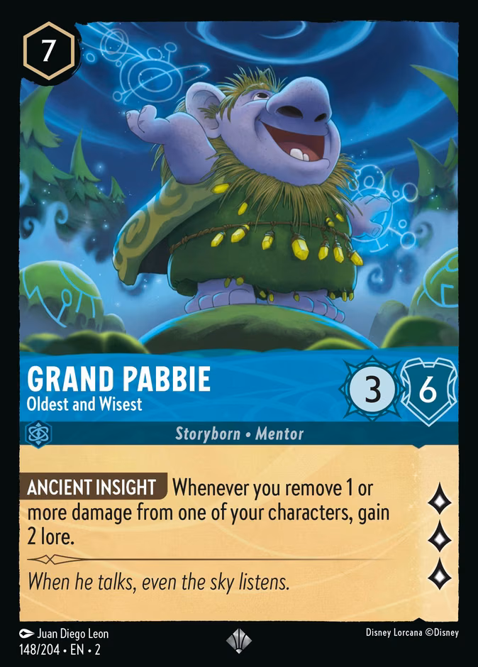 Grand Pabbie - Oldest and Wisest Lorcana card (148/204, Rise of the Floodborn)