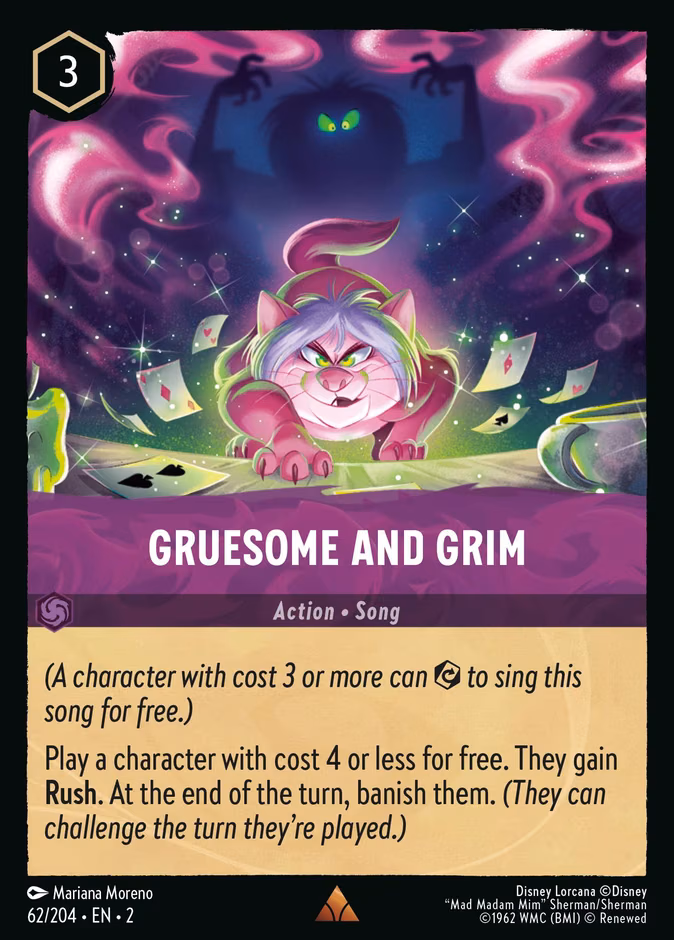 Gruesome and Grim Lorcana card (62/204, Rise of the Floodborn)