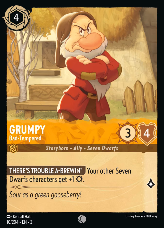 Grumpy - Bad-Tempered Lorcana card (10/204, Rise of the Floodborn)
