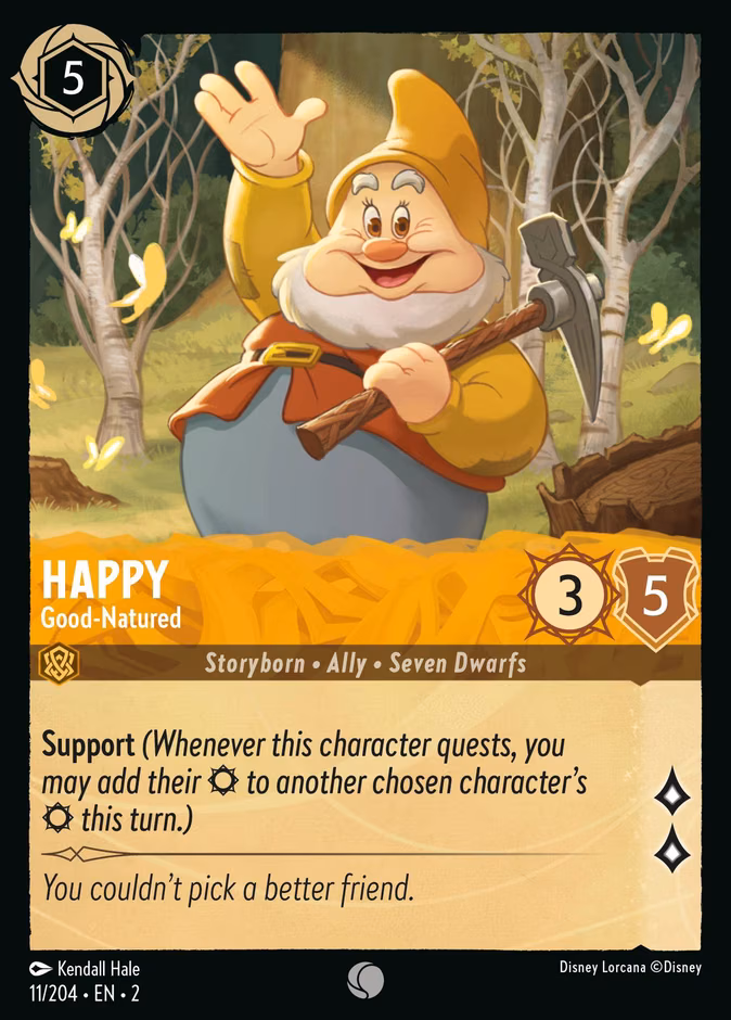 Happy - Good-Natured Lorcana card (11/204, Rise of the Floodborn)