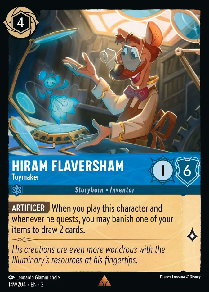 Hiram Flaversham - Toymaker Lorcana card (149/204, Rise of the Floodborn)