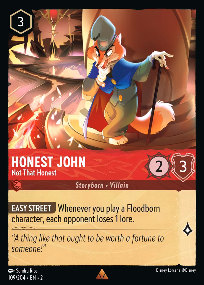 Honest John - Not That Honest Lorcana card (109/204, Rise of the Floodborn)