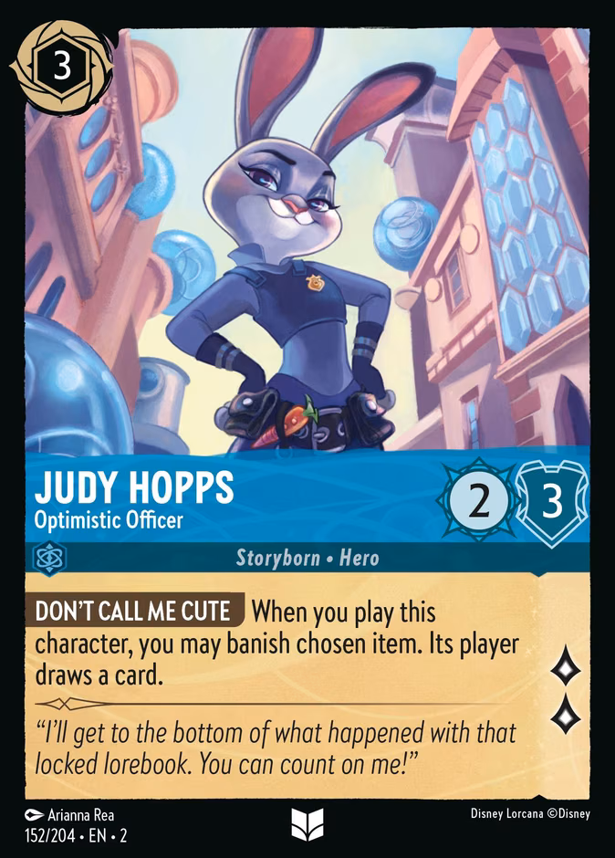 Judy Hopps - Optimistic Officer Lorcana card (152/204, Rise of the Floodborn)