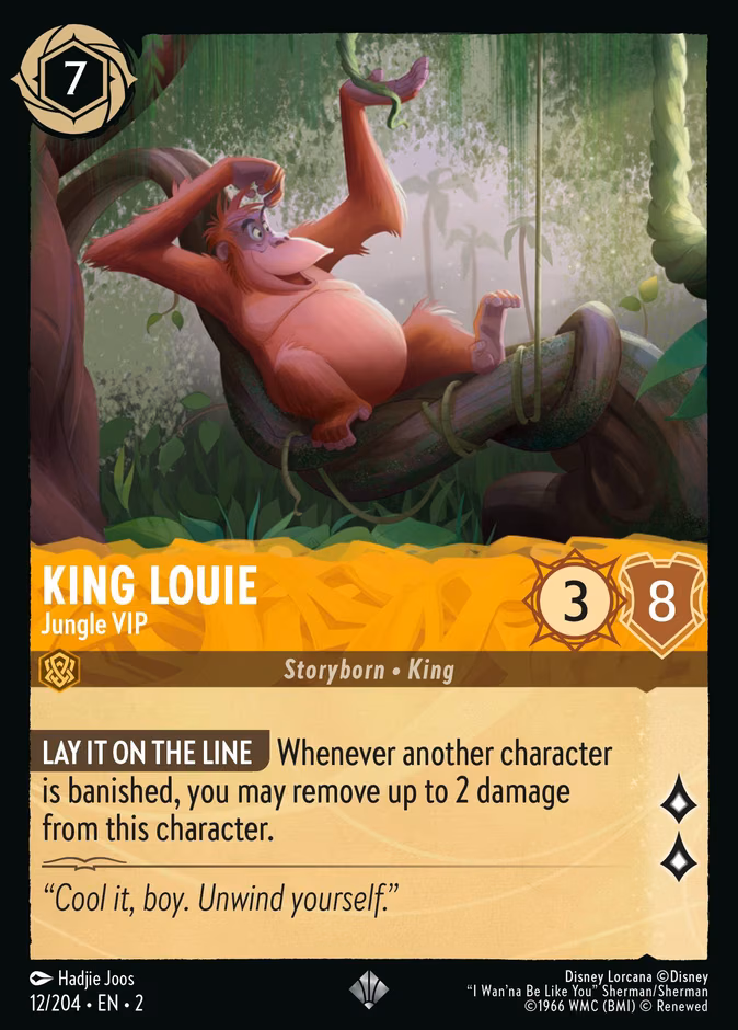 King Louie - Jungle VIP Lorcana card (12/204, Rise of the Floodborn)