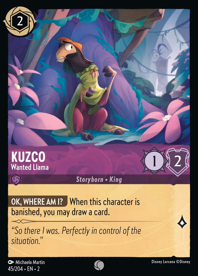 Kuzco - Wanted Llama Lorcana card (45/204, Rise of the Floodborn)
