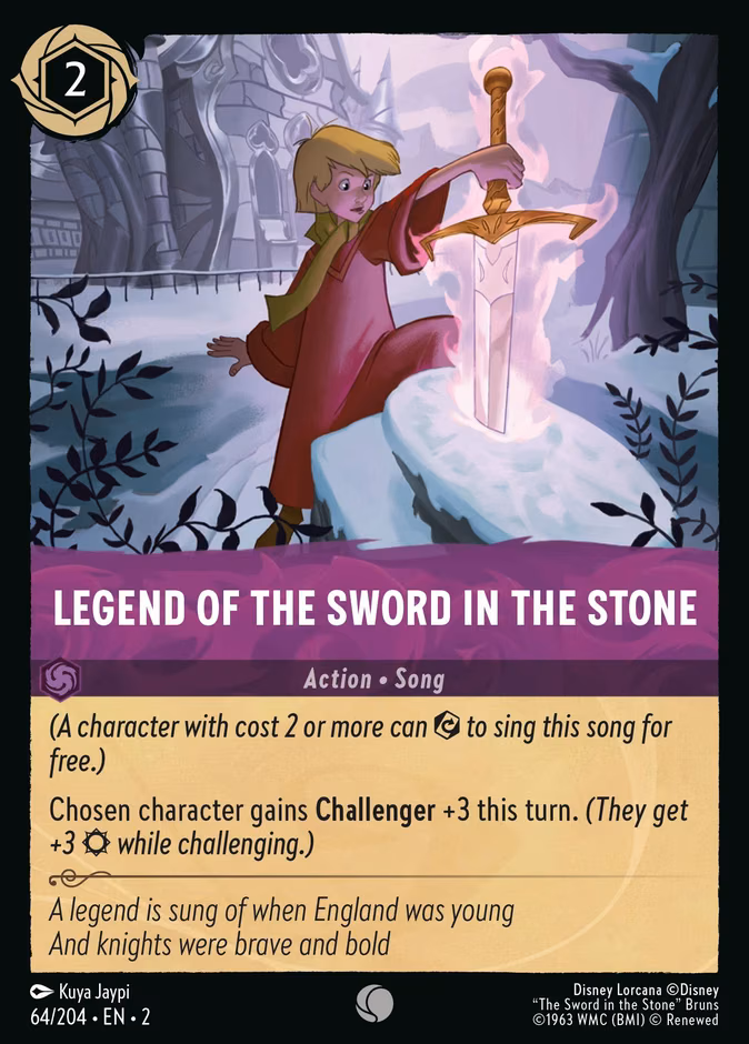 Legend of the Sword in the Stone Lorcana card (64/204, Rise of the Floodborn)