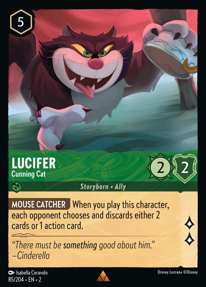 Lucifer - Cunning Cat Lorcana card (85/204, Rise of the Floodborn)