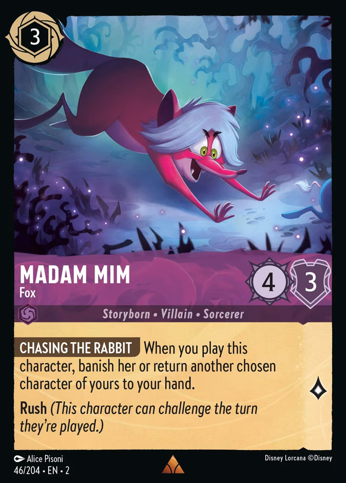 Madam Mim - Fox Lorcana card (46/204, Rise of the Floodborn)
