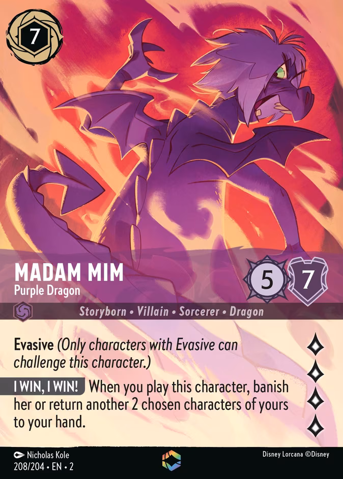 Madam Mim - Purple Dragon Lorcana card (208/204)