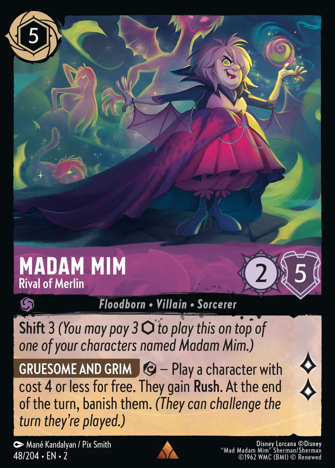 Madam Mim - Rival of Merlin Lorcana card (48/204, Rise of the Floodborn)