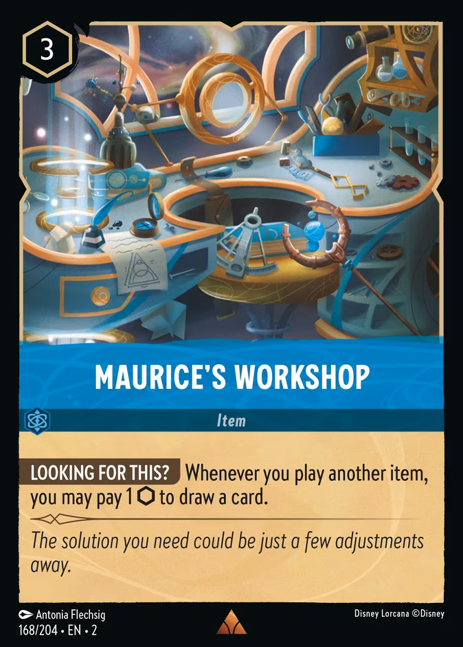 Maurice's Workshop Lorcana card (168/204, Rise of the Floodborn)