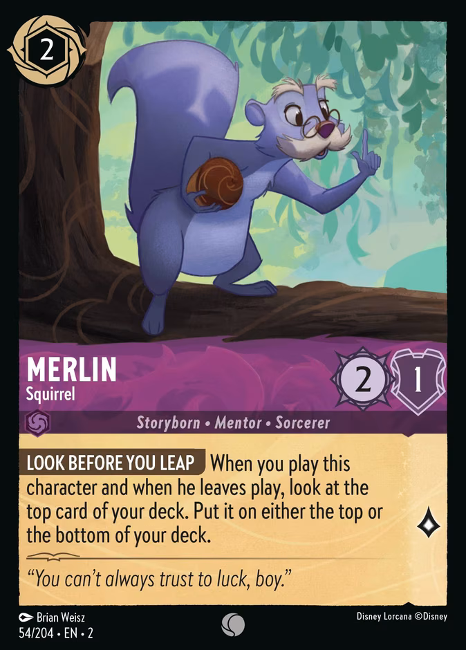 Merlin - Squirrel Lorcana card (54/204, Rise of the Floodborn)
