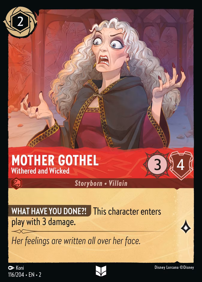 Mother Gothel - Withered and Wicked Lorcana card (116/204, Rise of the Floodborn)
