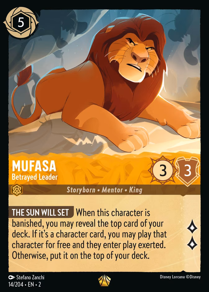 Mufasa - Betrayed Leader Lorcana card (14/204, Rise of the Floodborn)