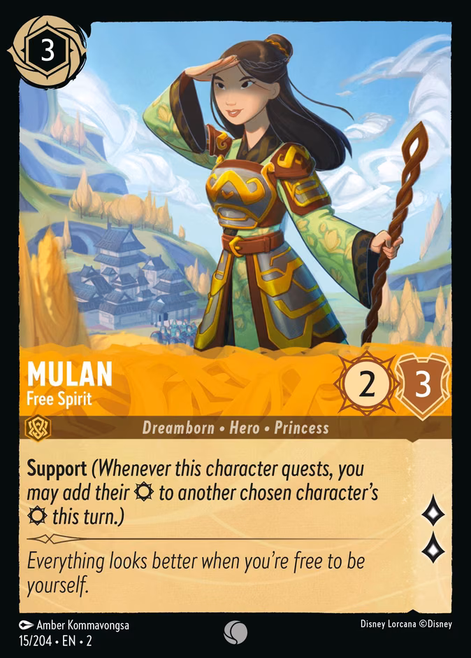 Mulan - Free Spirit Lorcana card (15/204, Rise of the Floodborn)