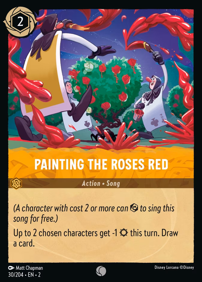 Painting the Roses Red Lorcana card (30/204, Rise of the Floodborn)