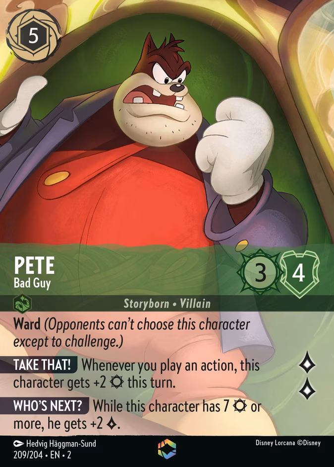 Pete - Bad Guy Lorcana card (209/204, Rise of the Floodborn)