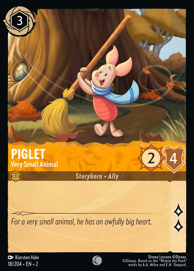 Piglet - Very Small Animal Lorcana card (18/204, Rise of the Floodborn)