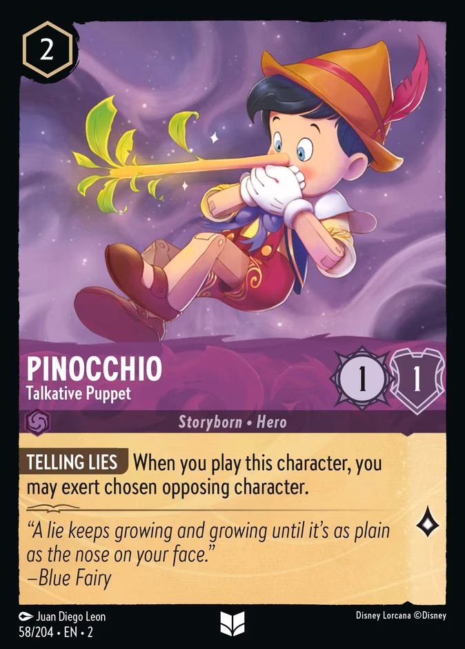 Pinocchio - Talkative Puppet Lorcana card (58/204, Rise of the Floodborn)
