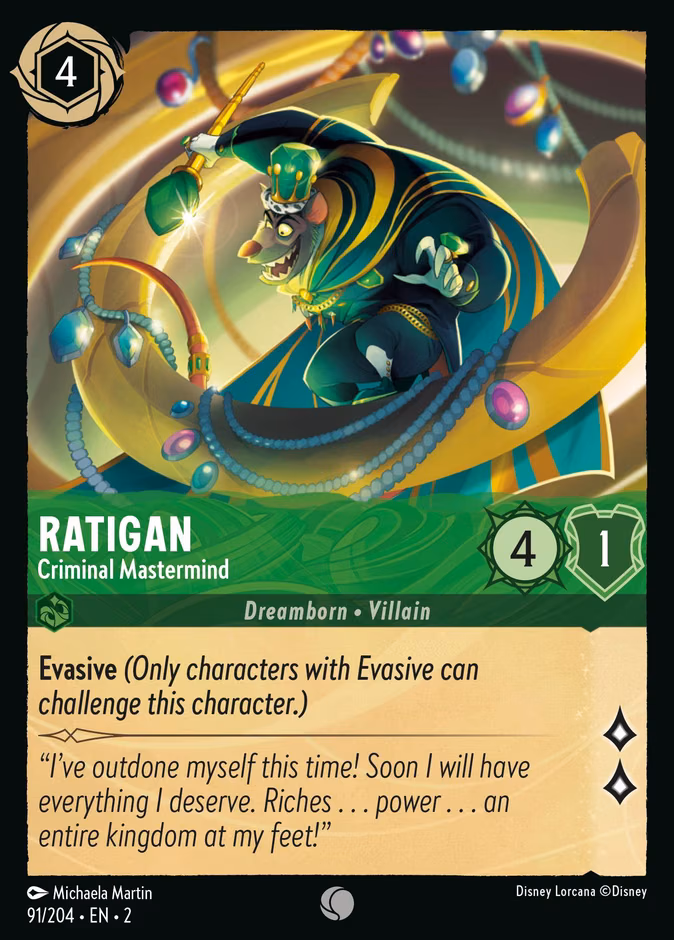 Ratigan - Criminal Mastermind Lorcana card (91/204, Rise of the Floodborn)
