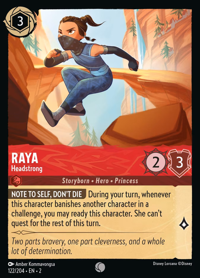 Raya - Headstrong Lorcana card (122/204, Rise of the Floodborn)