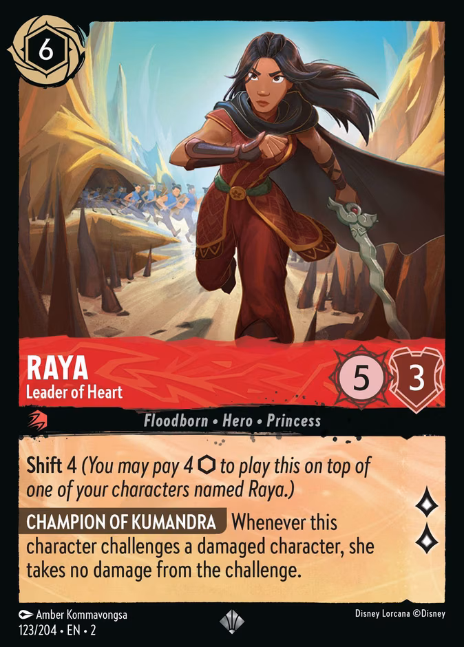 Raya - Leader of Heart Lorcana card (123/204, Rise of the Floodborn)