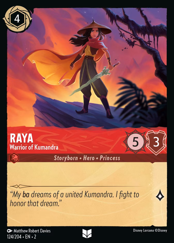 Raya - Warrior of Kumandra Lorcana card (124/204, Rise of the Floodborn)