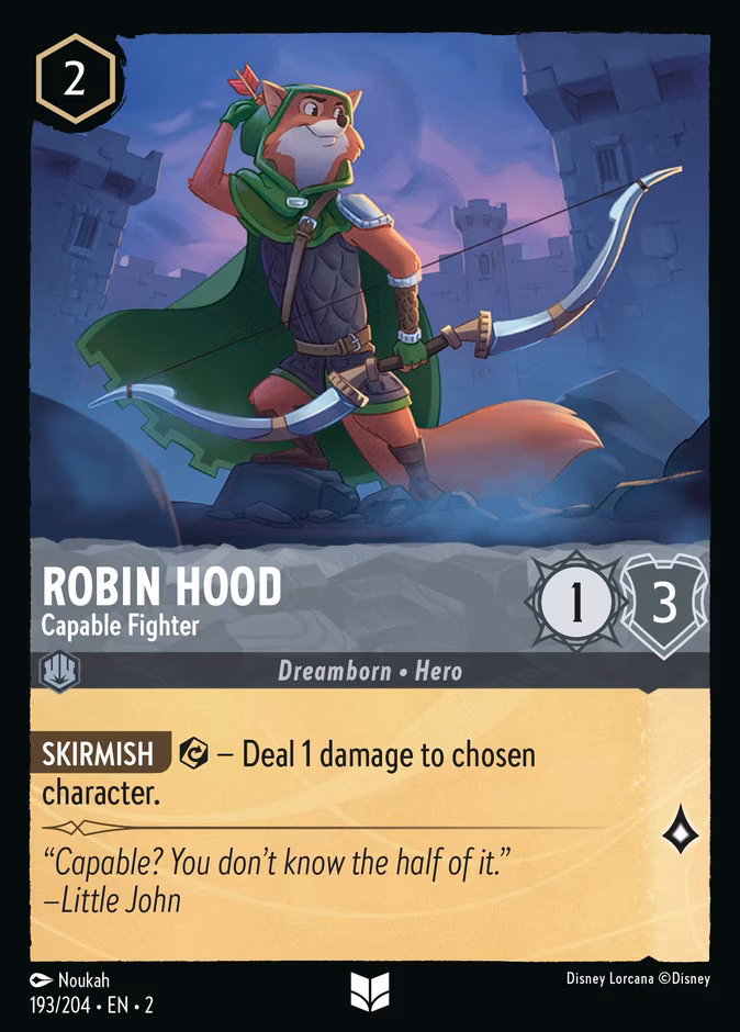Robin Hood - Capable Fighter Lorcana card (193/204, Rise of the Floodborn)
