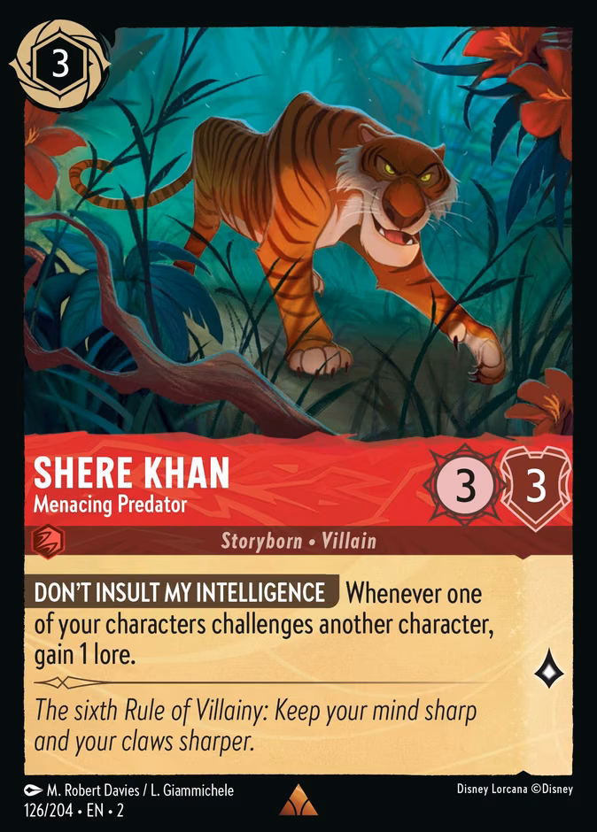 Shere Khan - Menacing Predator Lorcana card (126/204, Rise of the Floodborn)