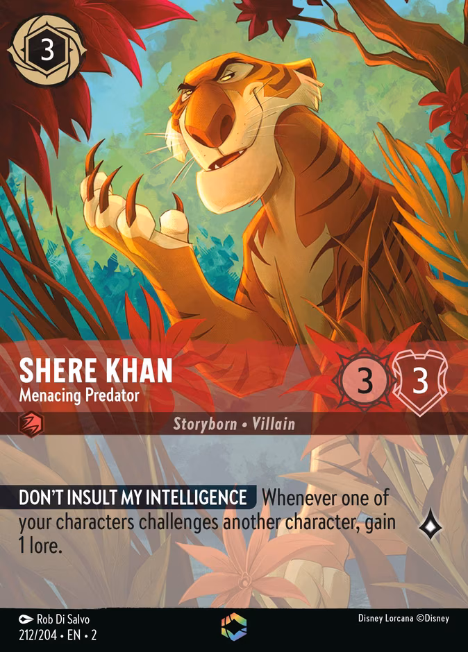 Shere Khan - Menacing Predator Lorcana card (212/204)
