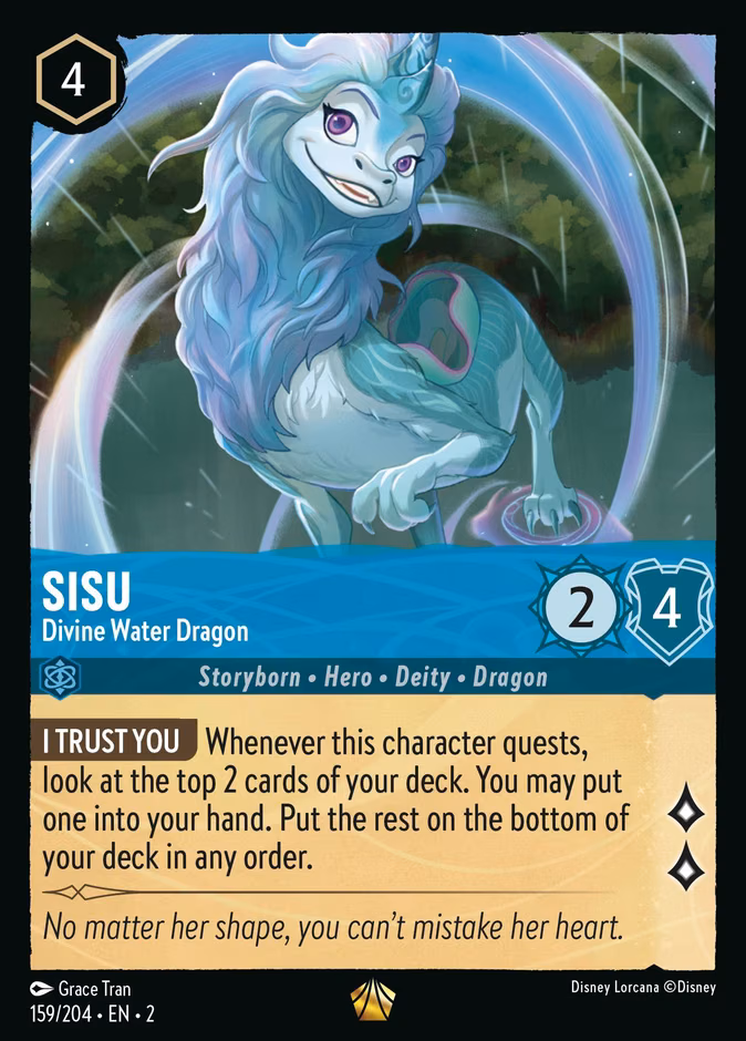 Sisu - Divine Water Dragon Lorcana card (159/204, Rise of the Floodborn)