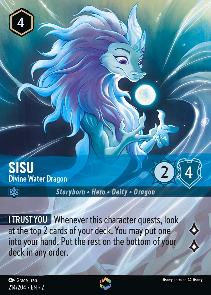 Sisu - Divine Water Dragon Lorcana card (214/204)