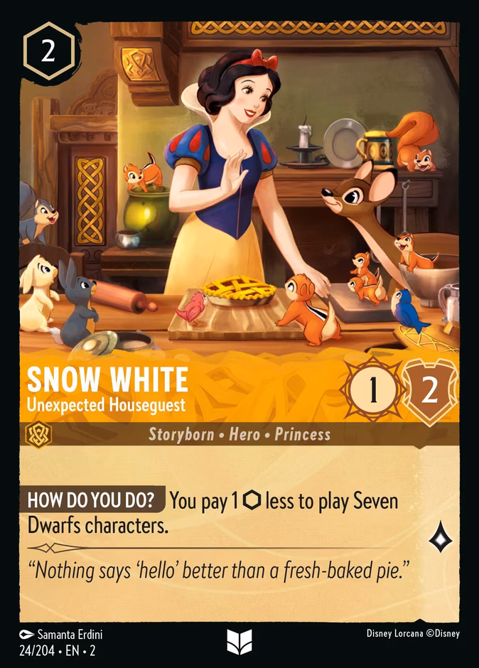 Snow White - Unexpected Houseguest Lorcana card (24/204, Rise of the Floodborn)