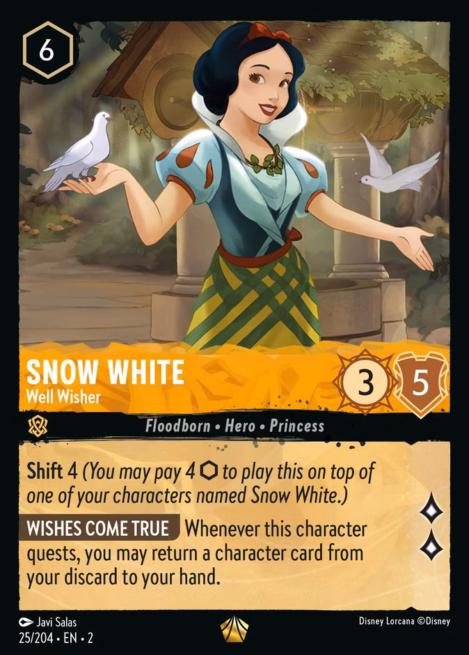Snow White - Well Wisher Lorcana card (25/204, Rise of the Floodborn)