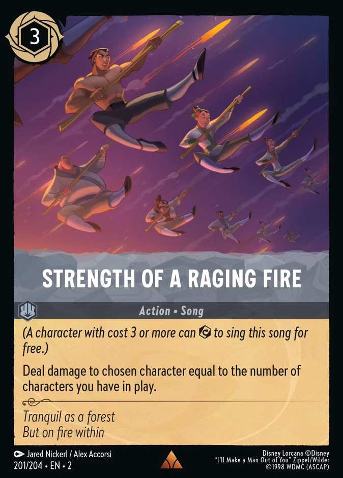 Strength of a Raging Fire Lorcana card (201/204, Rise of the Floodborn)
