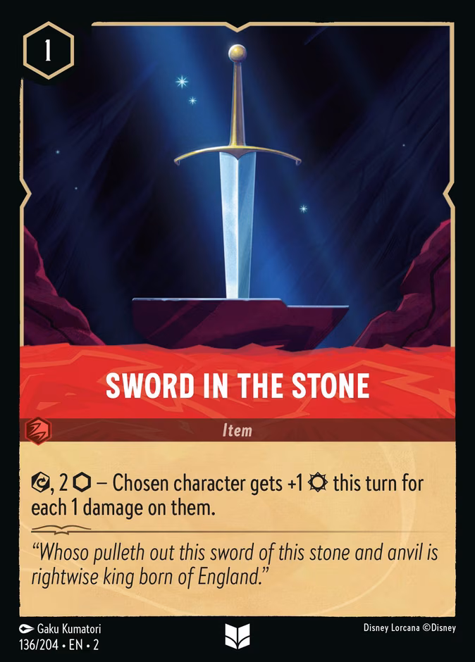 Sword in the Stone Lorcana card (136/204, Rise of the Floodborn)