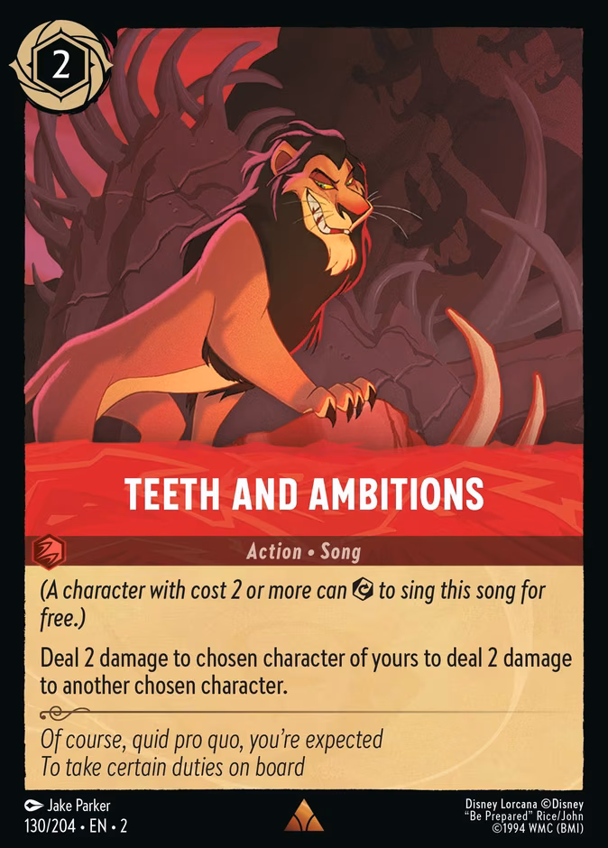 Teeth and Ambitions Lorcana card (130/204, Rise of the Floodborn)