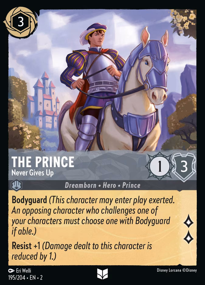 The Prince - Never Gives Up Lorcana card (195/204, Rise of the Floodborn)
